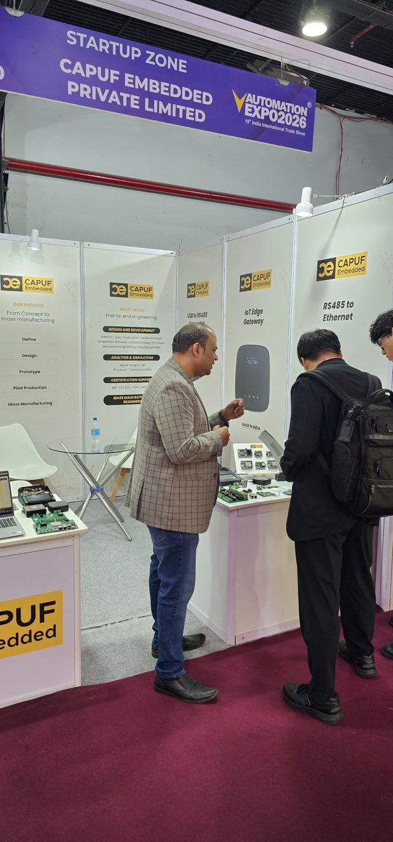 aggarwal_pallav's tweet photo. We are exhibiting at the Automation Expo 2026 at Mumbai from July 22-26.
If you are around, do visit us in Hall 3, A20.
#CAPUF #Automation #EmbeddedSystems #PCBDesign #PCBTestingJigs #EmbeddedSoftware #MakeInIndia https://t.co/BaY1kf6LmG
