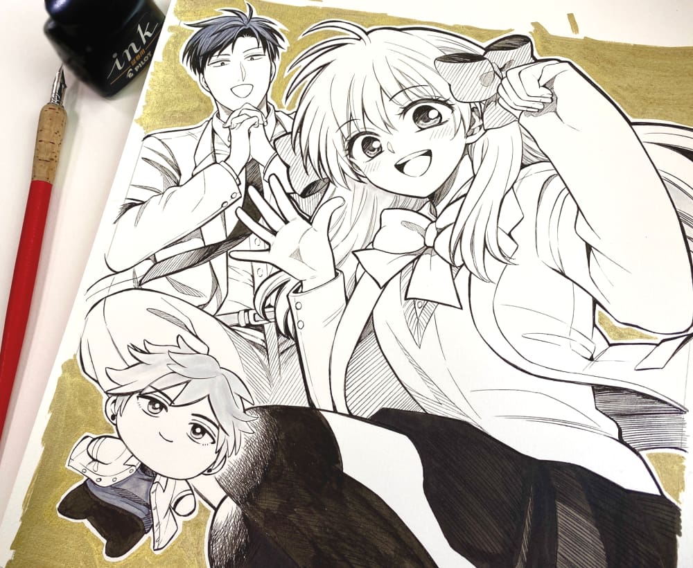 tubakiidumi's tweet photo. モノクロも出来た！

こちらの色紙も展示しますのでよろしくお願いします！ https://t.co/7vzSWrTJDW