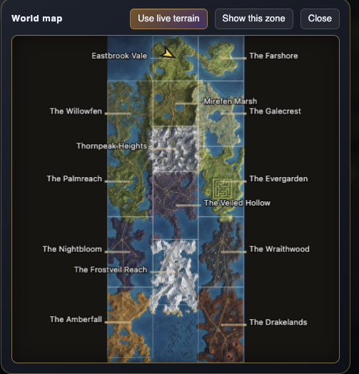 WoClaudecraft's tweet photo. The World of ClaudeCraft map editor, running in the browser like everything else we ship. 3D and 2D modes, 61 paintable ground textures, a foliage brush, procedural scatter, and more than 1,200 placeable assets including a full medieval village set. 

Right now it is being wired up to the new large scale map: fourteen named zones, against the three live today. The city build comes next. solana:3WjLscH2JsXLEFJZRA9z8ti8yRGxWGKbqymPd7UicRth