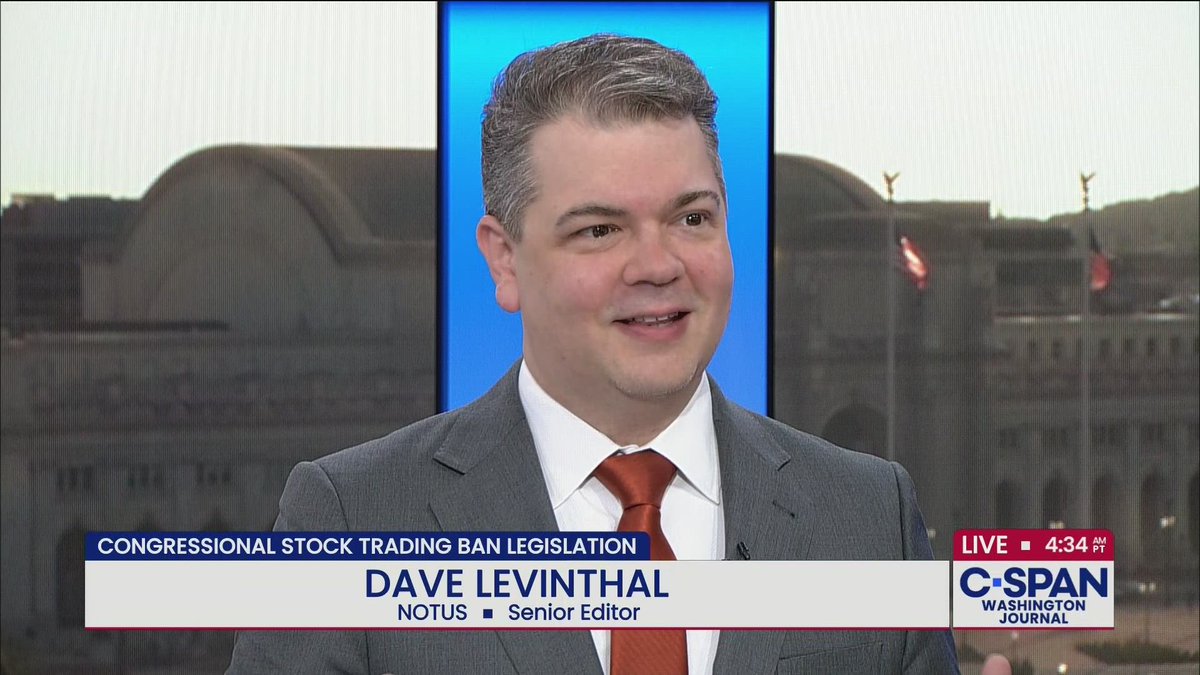 cspanwj's tweet photo. .@davelevinthal of NOTUS discusses the Stop Insider Trading Act, which would ban members of Congress, their spouses and dependent children, from purchasing new stocks

Watch here: https://t.co/U10g1coPqc https://t.co/znzMhEgOXZ