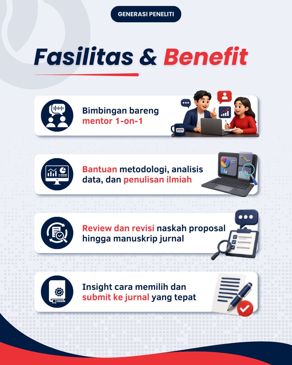 GenPeneliti_'s tweet photo. [Accelerating Research Success Through Expert Mentoring]

💰 Investasi mulai dari Rp450.000/sesi

📖 Lihat katalog mentor https://t.co/vYKZ4MX2GD

#GenPenMentorHub #ResearchMentoring #Consultation #Publication #ScientificWriting https://t.co/Fwxo9gRBan