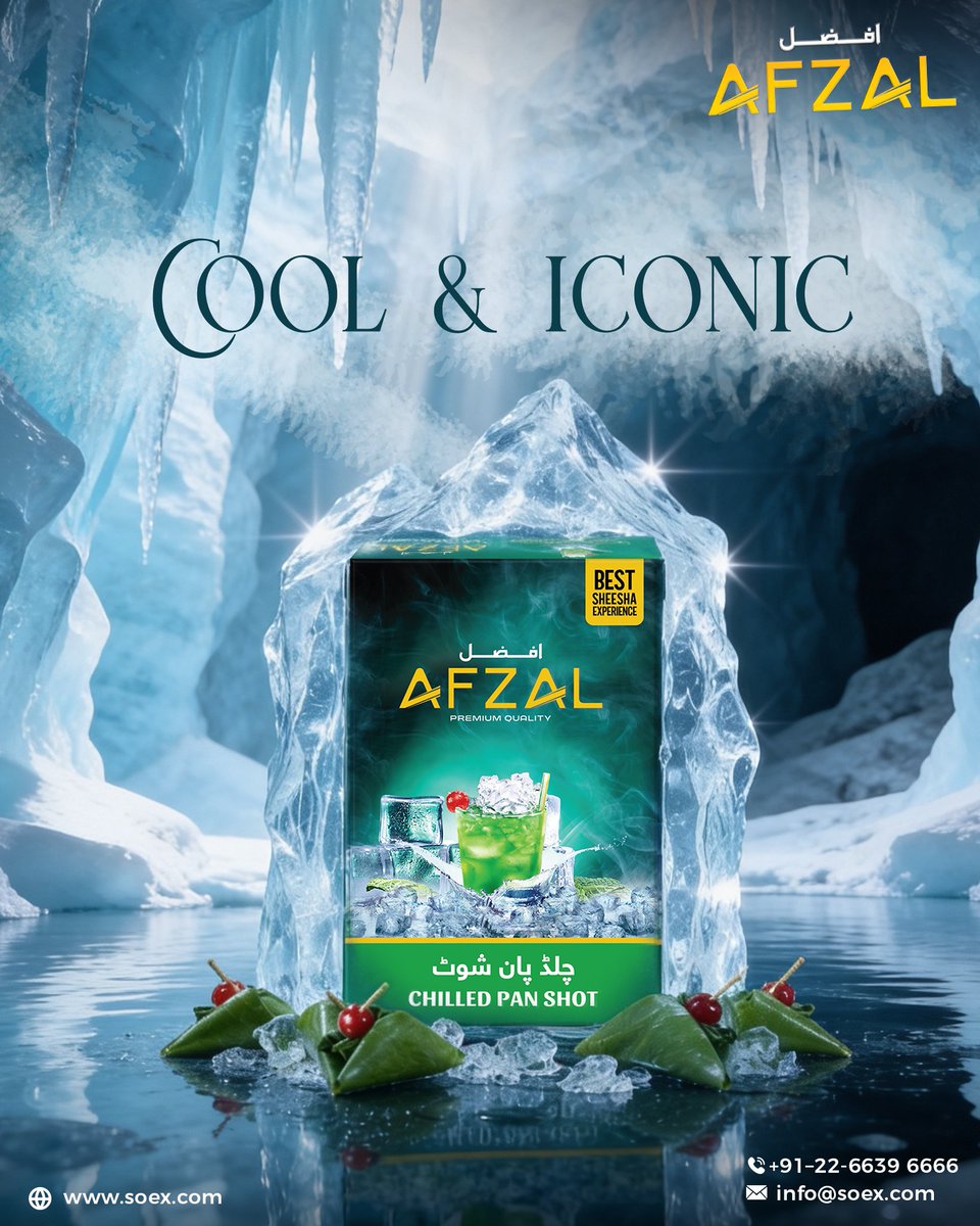 Soex_india's tweet photo. You loved #PanRaas. Now meet its cooler side.  Chilled #PanShot — the icy, refreshing twist on the world's most recognized flavor.
 
Website: https://t.co/wkqbStInnJ

#AfzalWorldwide #Afzal #AfzalFlavors #Soex #Lifestyle #VibeWithUs #TasteTheGoodLife https://t.co/VMmbN4Cp2f
