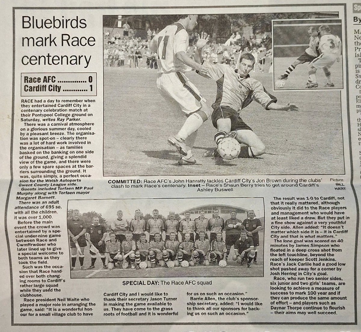 RaceAFC's tweet photo. 20 YEARS AGO TODAY.....marking the Club's Centenary fantastic occasion with over 1000 packed into our ground. 
Days like these that make our club special, many legends have doned the green and black over the years. https://t.co/v74I8ktorl