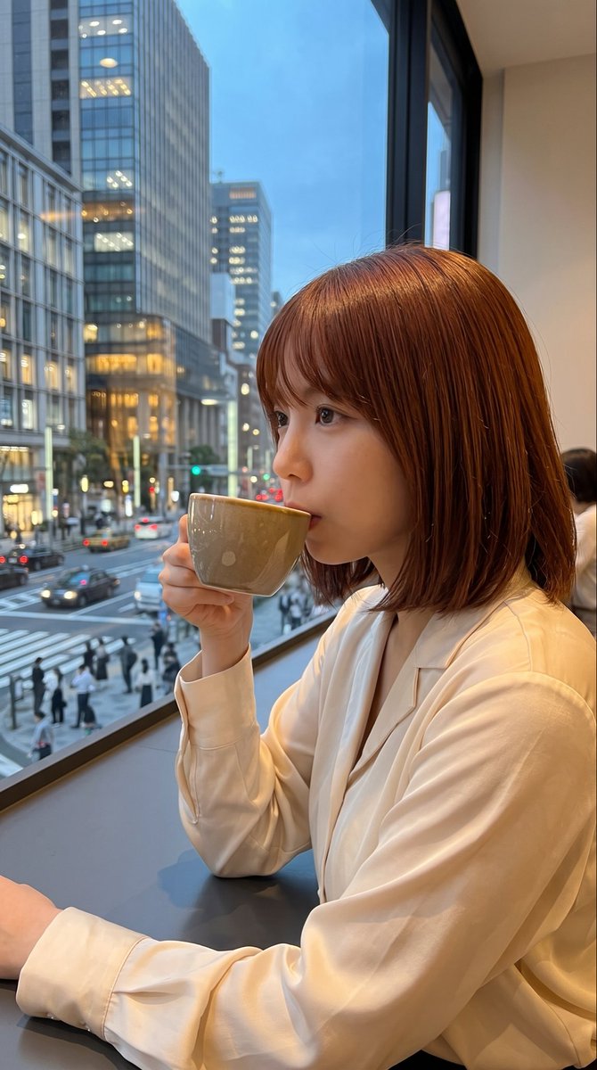 tahna161's tweet photo. 仕事帰りにカフェで気分転換☕️
#AI美女 #たぬき顔 https://t.co/UhmlONlUEc