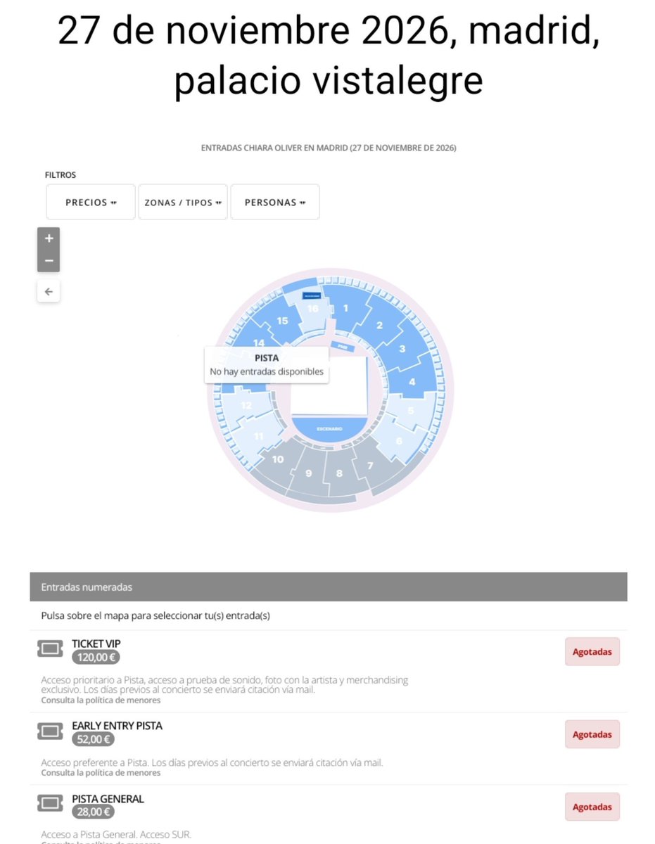 askvnt's tweet photo. SOLD OUT ENTRADAS EN PISTA PARA EL VISTALEGRE EN LA PAGINA DE CHIARA😭😭😭😭 https://t.co/dQT3IS0uoJ