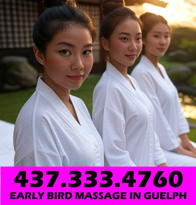 GuelphOrientSpa's tweet photo. Enjoy an EARLY BIRD massage. We open at 8am every morning, Today RACHEL and first day JAZMIN are available. 437-333-4760. https://t.co/1GILASO8fu