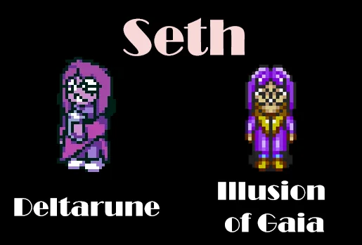 dailytobytrivia's tweet photo. The Chapter 5 character Seth is a direct homage to the character Seth from the SNES JRPG Illusion of Gaia, in both name and design. In the Japanese version of Deltarune, Seth's name is モリス (Morris), which is the same name of the Illusion of Gaia character in Japanese as well. https://t.co/GsuQRAq6to