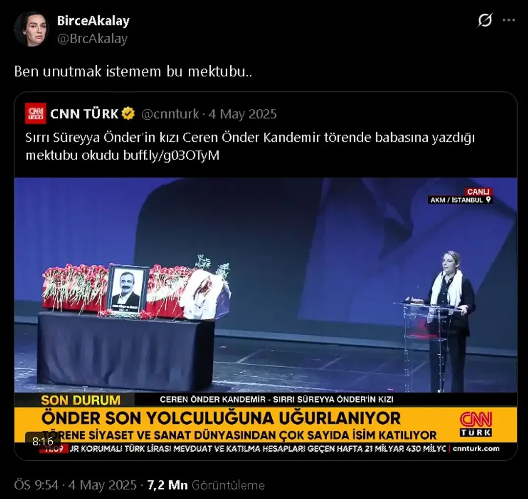 millitavircom's tweet photo. Birce Akalay, X gönderisinde Sırrı Süreyya Önder'i andığı için arşivimize eklenmiştir. Tüm arşiv listesi için https://t.co/G578z1q3R5 https://t.co/aEuMPr91fL