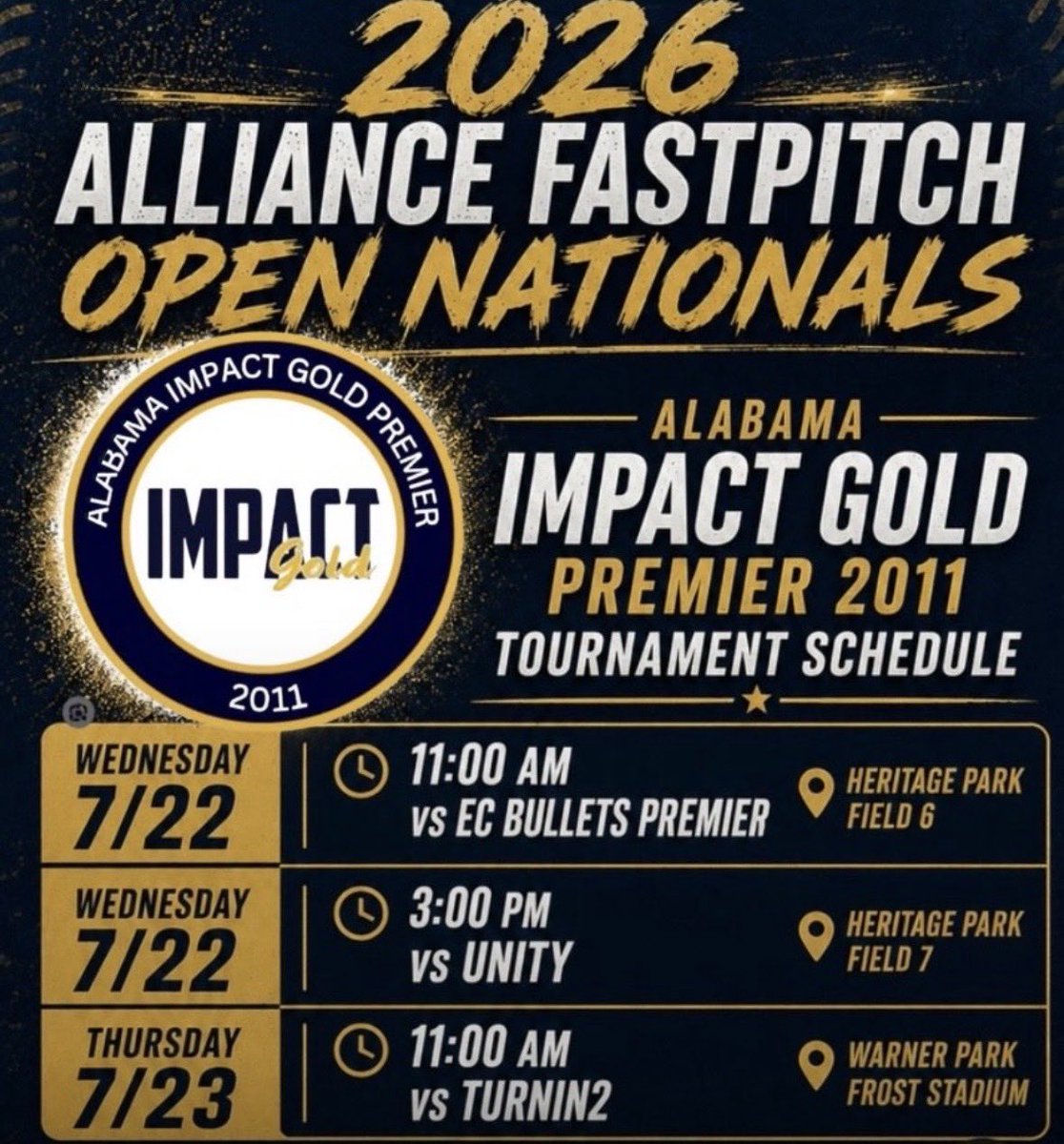 maddiehall34's tweet photo. The wait is over, it’s game day! Ready to compete and have a great week with my team in Chattanooga! @ALImpactGold14U https://t.co/Uq1OitHONn