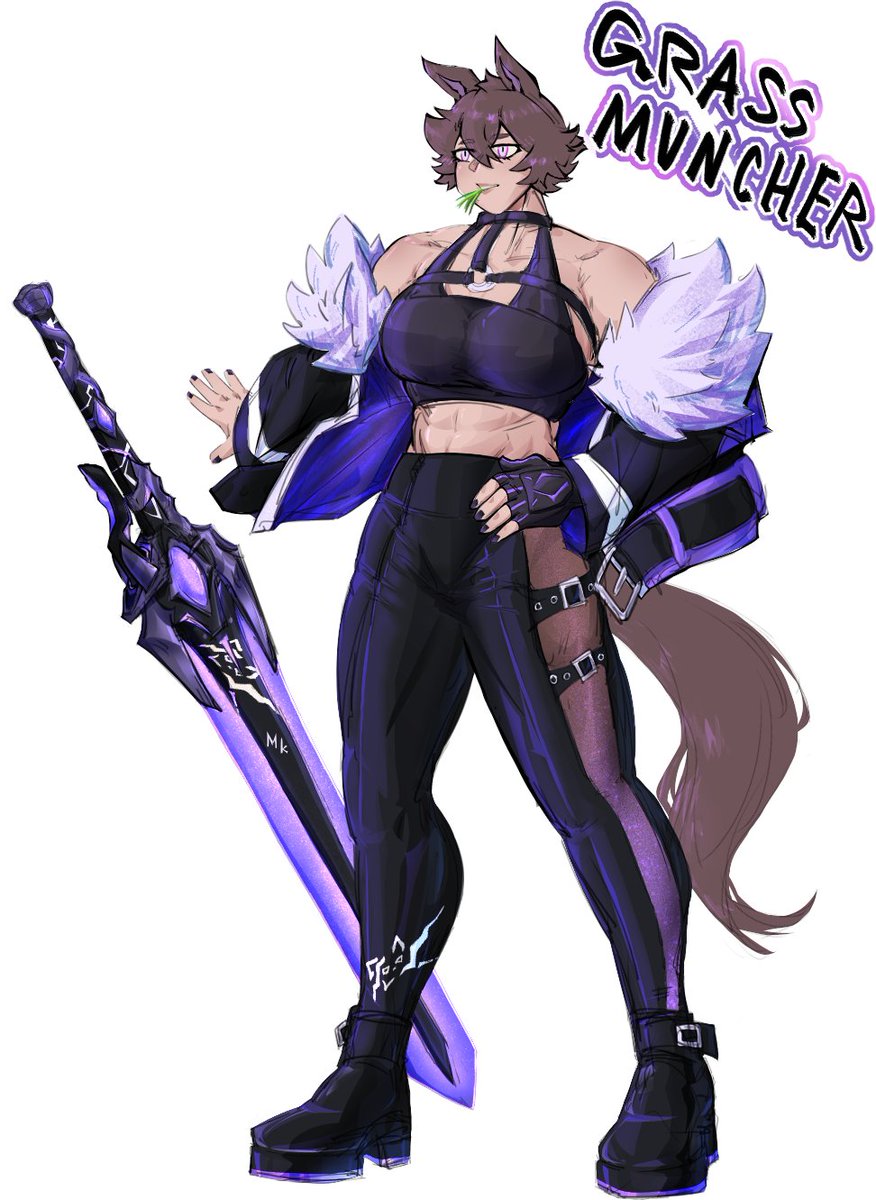 Kamui_404's tweet photo. New oc Dropped
Welcome Taberu AKA Grass Muncher to the family She is Umamusume. With her Great Sword Gladius she's an unstoppable force. she works alongside Kamui making sure the worlds outside of the crawlspace are kept safe
More lore to come soon with Kamui lore
🎨=@ALuckyBelle https://t.co/o27cYHoOJN