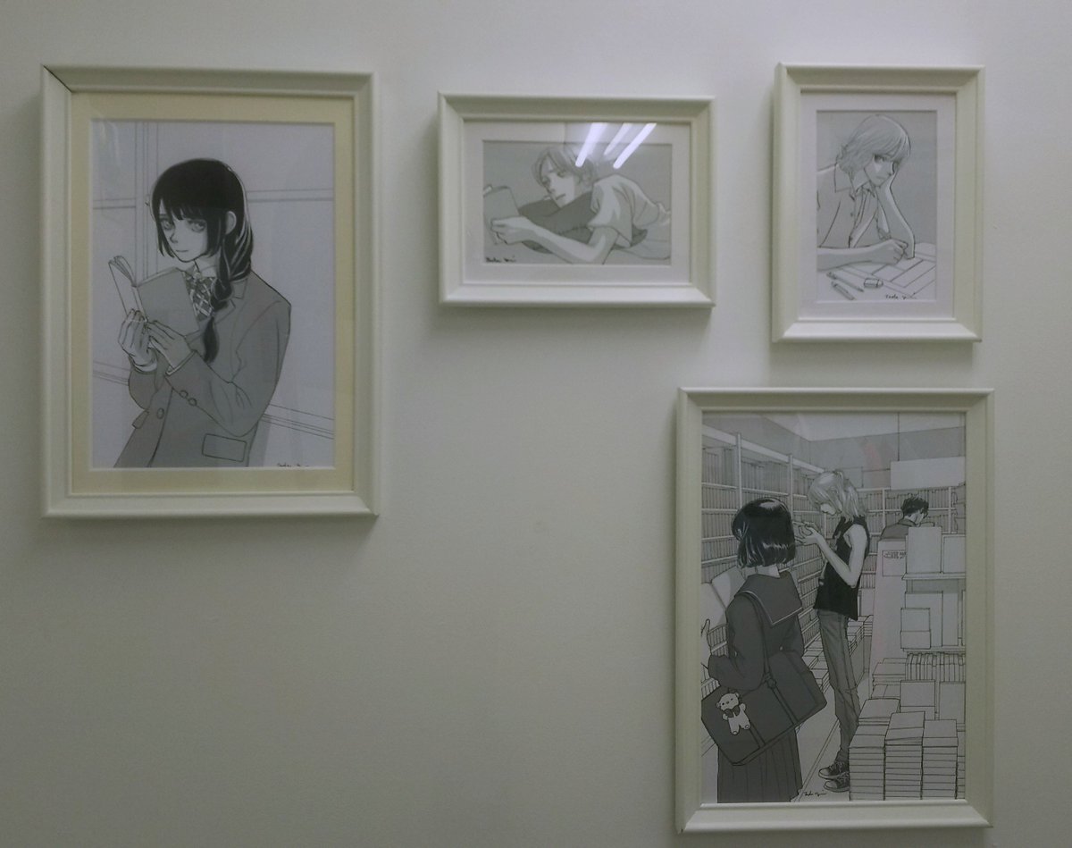 MANGA GIRL』展で多田由美さんの作品（ペン画にスクリーントーン貼り