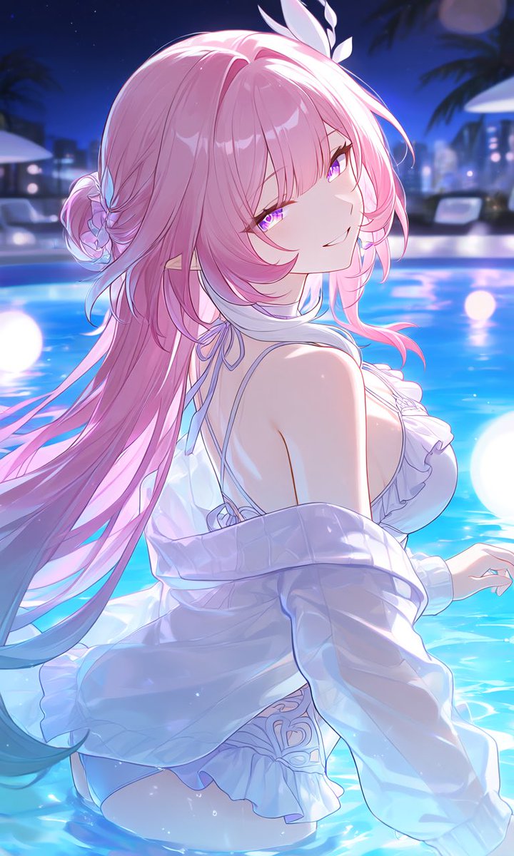 _x_Melty's tweet photo. #AIイラスト
#崩壊スターレイル
キュレネとナイトプール

もしかして   あたしに見惚れてた？ https://t.co/FTodf7SiXn