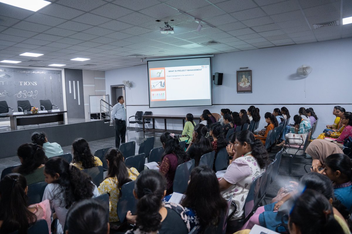 GRGSMS01's tweet photo. Building Future-Ready Managers! GRGSMS × PMI Chennai hosted a Special Talk by Dr. B. Shyam Sundar on Career Navigation &amp; Project Management, marking the launch of our GRGSMS PMI Student Club. Thank you, Dr. Sundar! 🙏

#GRGSMS #PMIChennai #ProjectManagement #MBALife #Coimbatore https://t.co/GKPMEqeMwG