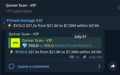 andreuxbt's tweet photo. $YOLO hit 337x from our scanner https://t.co/YtGXdFa5ZZ