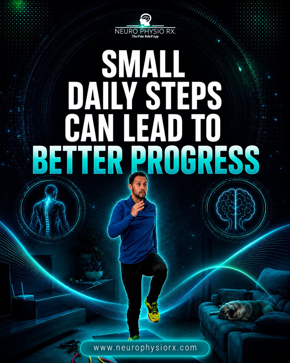 NeurophysioRx's tweet photo. Pain recovery is not about one good day. It is about small, consistent steps that help you build a better routine over time. 

Download Neuro Physio Rx today.      

Google Play: https://t.co/4zSQXE14Ft 

AppleStore: https://t.co/vi6QkRPTge https://t.co/fX9taqYVSV