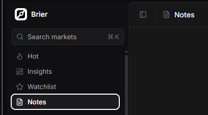 kurobyte3's tweet photo. One underrated thing inside @UseBrier:

You can write a thesis, then embed the actual Polymarket table and price-history chart directly into the note.

The odds keep updating while your original reasoning stays there.

Basically a trading journal that can expose exactly when your thesis started aging badly.

Painful, but useful.

0xe02bc8b8972b67ec1552901658a6527262ba686c

@virtuals_io 👀