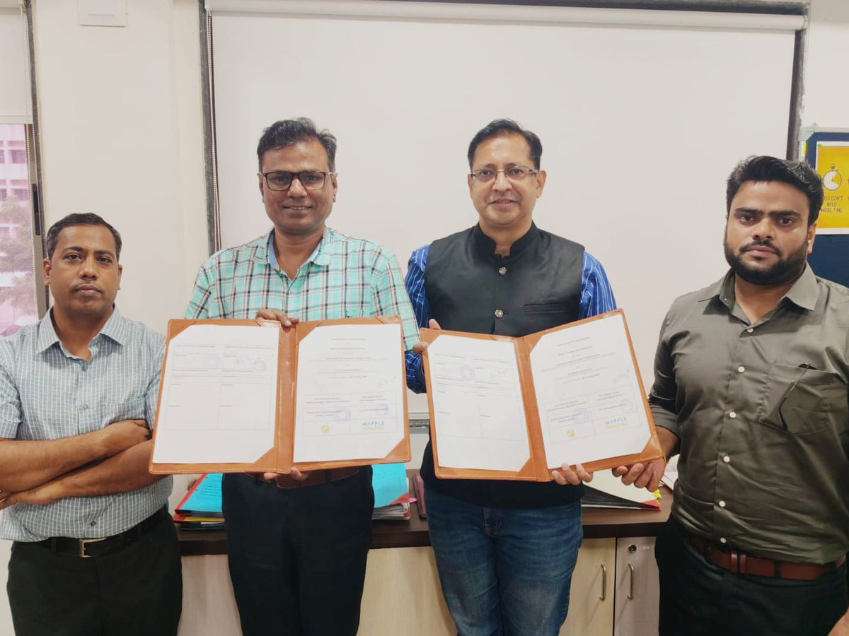 MapmyIndia's tweet photo. We're excited to partner with @MetroGMRC to bring Gujarat Metro information to the Mappls App.

Passengers can now access nearby stations, routes, fares, line changes, train frequencies and travel times directly within the app, making multimodal journey planning more convenient.

Together, we're making public transport information more accessible and everyday travel simpler for commuters across Gujarat.

@rakeshverma1950 | @RashmiNext | @_rohanverma | @mappls 

#MapmyIndia #Mappls #GMRC #GujaratMetro #PublicTransport #MultimodalMobility #fyp #mou #explore #metro