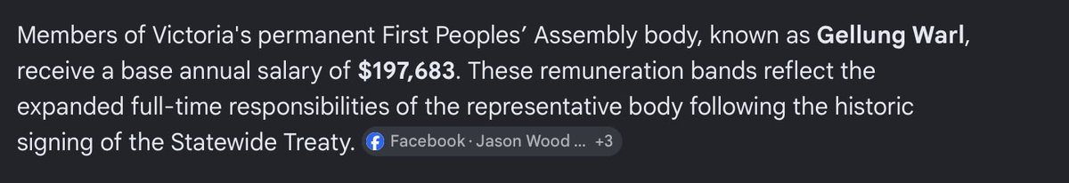 sandylanceley's tweet photo. Burn it all down. This has absolutely done me in.

Members of Victoria’s “first people’s assembly” are paid $200,000 per year for what is only an advisory body. There are 34 people on it!

This is basically the same salary as a Victorian MP who has legislative responsibilities https://t.co/8c1krdhCL0