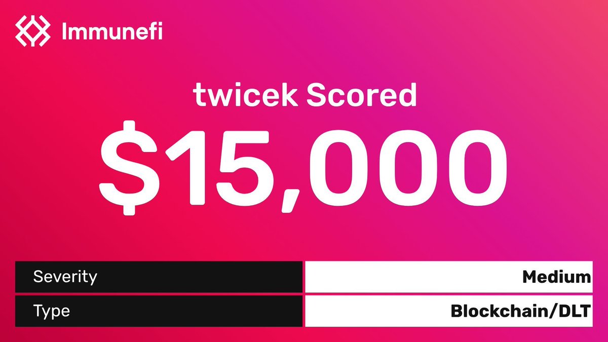 immunefi's tweet photo. twicek has made over $33,000 without ever finding a critical or high-severity vulnerability.

Every dollar has come from finding low- and medium-severity issues on Immunefi bug bounty programs.

Sometimes, you do not need to find a protocol-ending vulnerability to get paid. https://t.co/96TAumQrwd