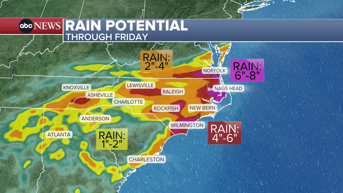Ginger_Zee's tweet photo. People love a named storm (Bertha) but I think flash flood threat in Virginia and North Carolina is a bigger impact story — this is the same front that brought tornadoes from KY to NJ, now becomes stationary &amp; drench eastern NC/southeastern Virginia through the end of this week! https://t.co/0WnoiIC0Eh