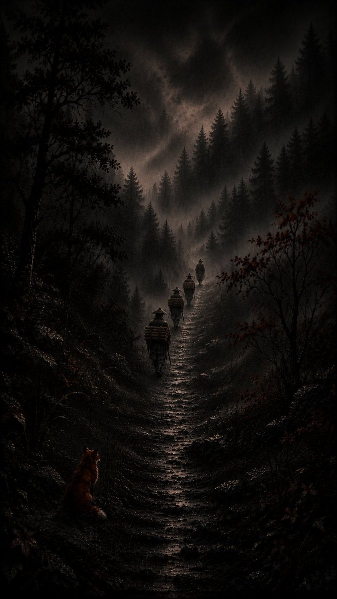 Araz_Durai's tweet photo. #DigitalArt #DarkFantasy #CinematicArt #FantasyLandscape #Samurai #RedFox #MistyForest #AtmosphericArt #ConceptArt #VisualStorytelling https://t.co/hjBQ7A8lCk
