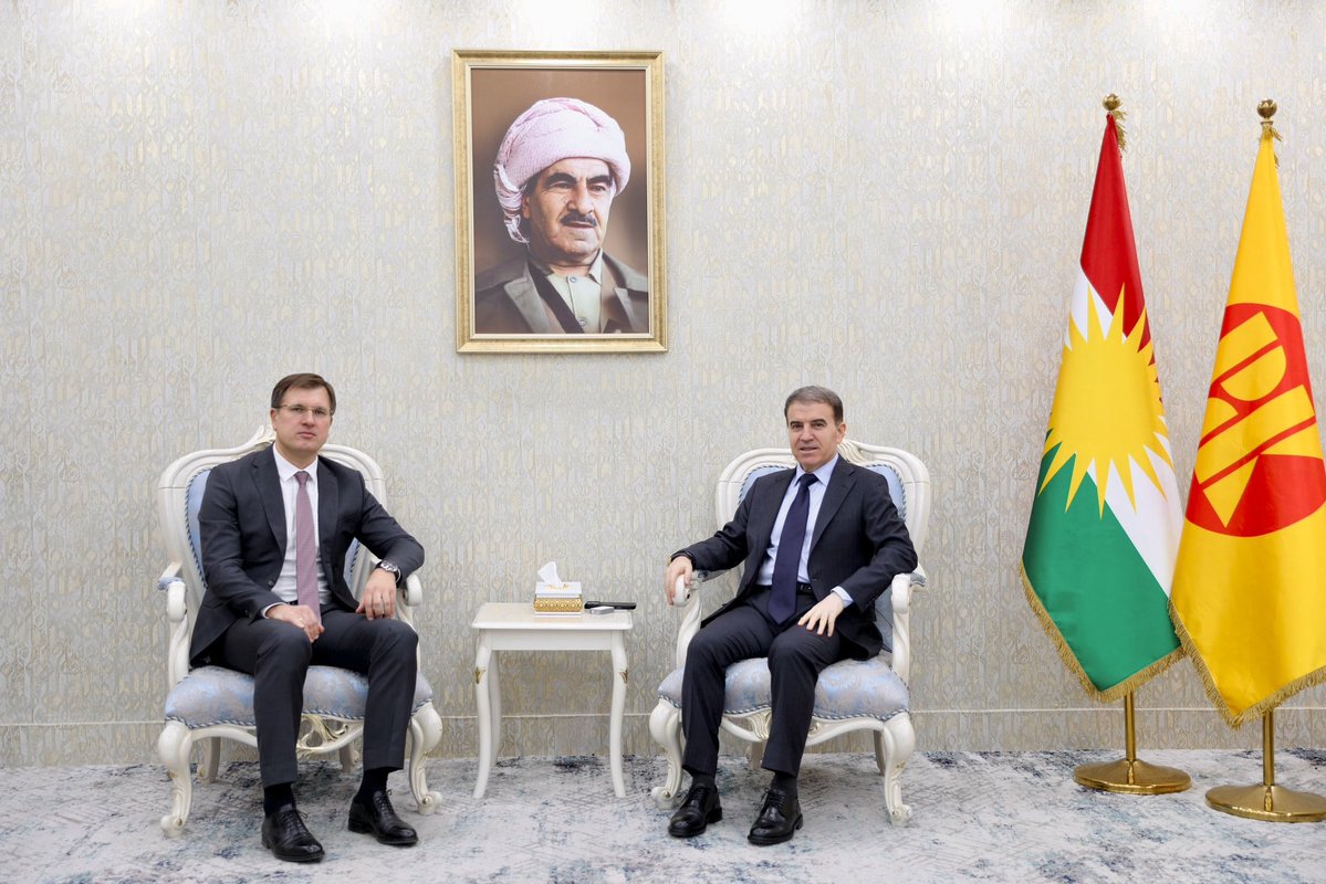 heminhawrami's tweet photo. Today in Salahadin received the Russian Consul General Maxim Rubin. Exchanged our views on recent developments . Reiterated the KDP’s firm position that there is no longer any acceptable pretext for not activating the @KurdistanParl . As KDP we are ready to have the parliament sessions restart as soon as possible . Any of those parties who have seats in parliament and blocking the parliament  from convening are taking the legal, national and political responsibilities