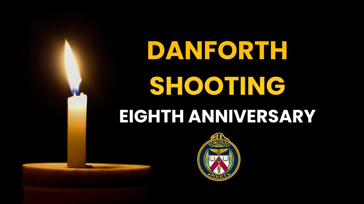 TorontoPolice's tweet photo. Eight years later, we continue to remember the victims, survivors, families and community members affected by the Danforth shooting. Their stories and memories remain with us. https://t.co/C2IuA9xq8S