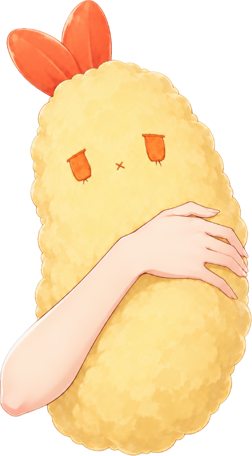 Hachie_Lab's tweet photo. 【フリー素材】てんぷら抱っこ素材 第2弾🍤✨ #VTuber素材 #おはようVtuber素材  

明日7/23は「天ぷらの日」！🙌 れんこん天＆えび天ちゃんをぎゅっと抱っこできる、腕つき素材を作りました💕  

画像保存でそのまま使えます👇（透過PNG）  
今後の素材制作も応援してもらえるとうれしいです🐝✨ https://t.co/pu3eoIlMKe