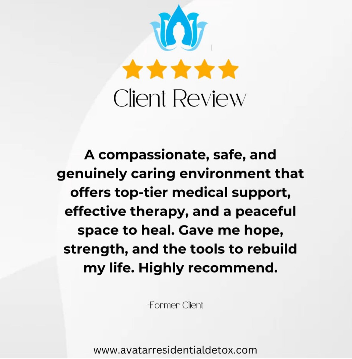 AvatarDetoxNJ's tweet photo. We’re honored to be a part of your journey! Hearing about our clients’ experiences at Avatar Residential Detox Center fuels our passion to provide top-notch, evidence-based treatment and compassionate care. 

Contact us at 973-774-7222

#addictiontreatment #addictionrecovery https://t.co/ttdC3PLJBR