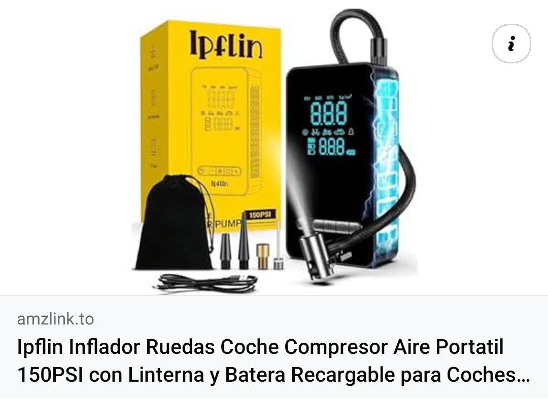 teloelijo's tweet photo. [Publi] ⬇️ #Descuento del 55%
⌛ Hasta el 27 de julio
🚗 #InfladorRuedas Coche #Ipflin
👆🏼 Link aquí: https://t.co/FKRrnERQZw 
#Chollo #Oferta #Amazon https://t.co/mMUxJ0hnaT