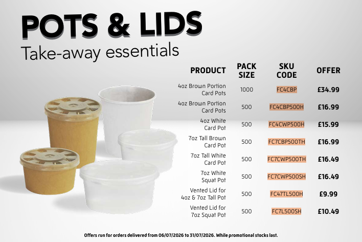 FriarsPride's tweet photo. Our pots and lids are on offer for a limited time only, while stocks last! 

Call us on 0333 049 0990 to place your orders! https://t.co/vkpQHXfCWs