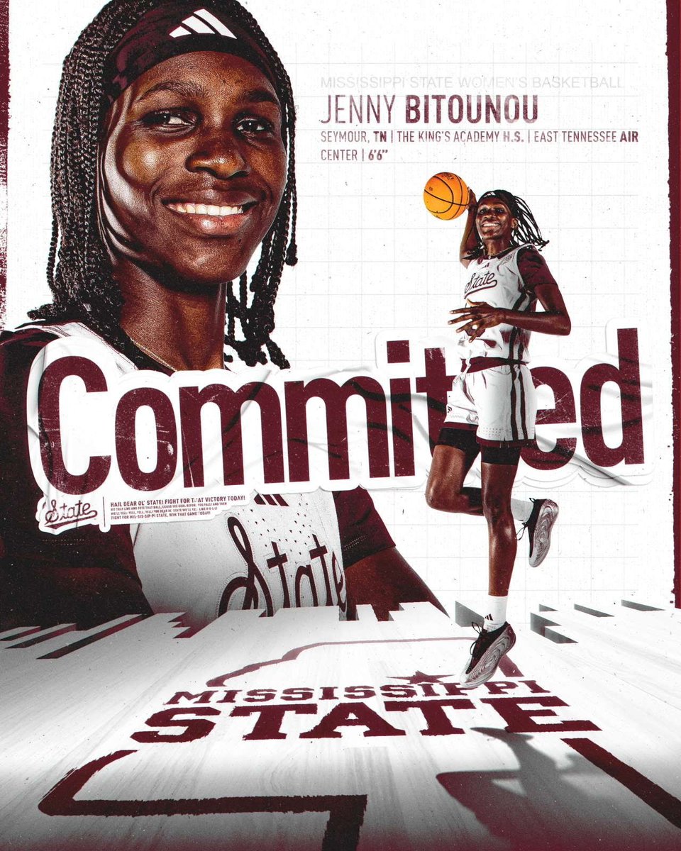 Scorers1stU's tweet photo. 🚨 COMMITTED: 2027 C @JennyBitounou has committed to @HailStateWBK. 🐶🏀

From beginning her basketball journey in Africa to earning an opportunity in the SEC, Jenny’s perseverance, faith, and work ethic have defined her journey.

🏫 | @TKALadyLionsWBB 
✈️ | @EastTNAir https://t.co/Q3lBtzQouh