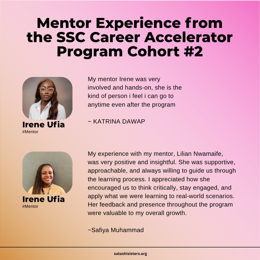 SatSisterCircle's tweet photo. To all our mentors, thank you for the time, patience, wisdom, and genuine care you poured into Cohort 2. Your encouragement, feedback, and support made a lasting difference in the lives of our mentees. Thankyou. We couldn't have done it without you. https://t.co/iqarmCf16B