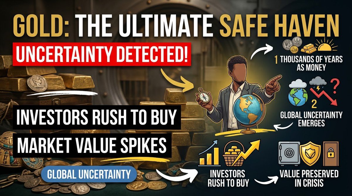 WatermelonNGX's tweet photo. Did you know... 

Gold has been used as money for thousands of years, yet investors still rush to buy it whenever the world becomes uncertain? https://t.co/puldSZhnsn
