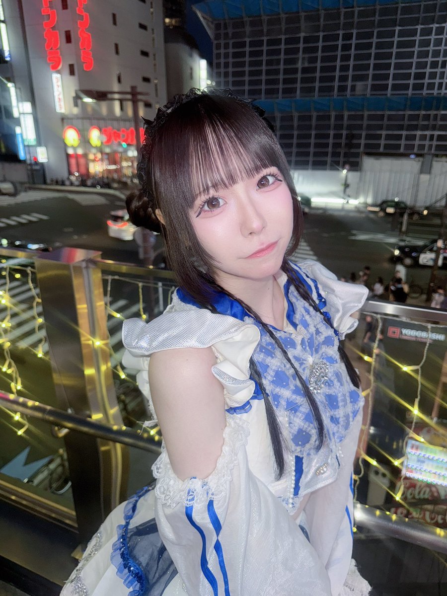 おはよ^ᴗ ̫ ᴗ^♩今日は浴衣ドレスでライブ🙂‍↕️🙂‍↕️の前に