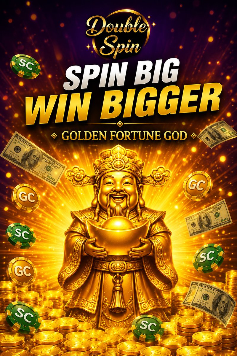 DoubleSpinGame's tweet photo. 🎉 Golden Fortune God is now live on DoubleSpin!

Explore the new game, discover its golden features, and share your experience with us. ✨

Open DoubleSpin and give it a try today.

18+ | No purchase necessary | Terms apply | Individual results vary
#DoubleSpin #GoldenFortuneGod #newgame