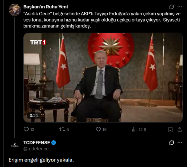 DerinsizDevlet's tweet photo. Hesaba erişim engeli geleceğini artık troll maaşı alan, yani bizim vergimizle geçinenlerden öğreniyoruz.  

Elon Musk'ın artık Türkiye hükümetiyle yaptığı erişim engelleri anlaşması konusunu gözden geçirmesi şart. 
@elonmusk  @X @XTurkiye @Support @XBusiness @Safety https://t.co/4Ngmv4zScV