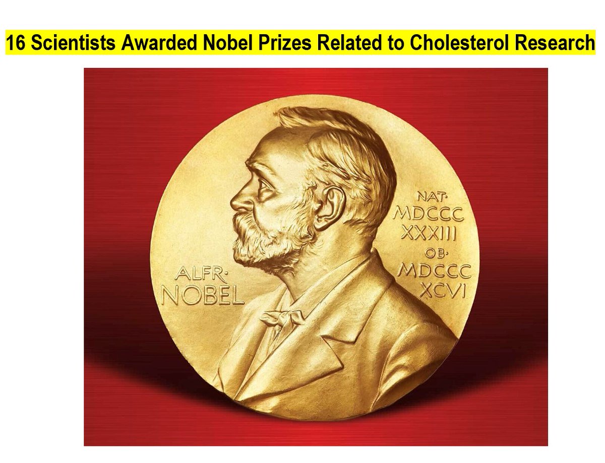 Drlipid's tweet photo. Here are 3 slides that list all of the 16 Nobel Laureates whose work touched on cholesterol. Use these in your lipid education materials to honor these incredible scientists. It required a bit of work to accumulate this data. Thanks to my friends including Alan Remaly at the NIH for their help @nationallipid @foundationofnla @society_eas @ASPCardio @escardio @atherosociety @TheEndoSociety @FamilyHeartFdn @fhpatienteurope #cholesterol