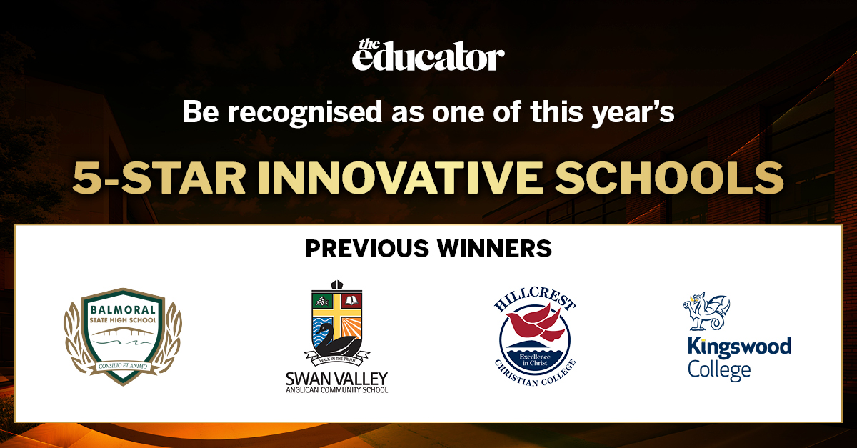 TheEducatorAU's tweet photo. Entries are officially open for The Educator’s 5-Star Innovative Schools report, celebrating forward-thinking schools that are driving meaningful change through bold programs and initiatives. Complete your entries before Friday, 7 August!

https://t.co/dogBfAsOwM https://t.co/pohrUb7ane