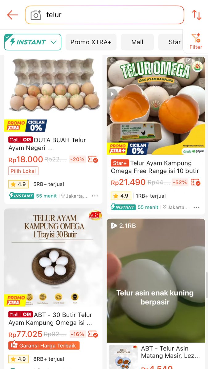 desywcv's tweet photo. seneng banget lagi diet if eh harga telur murah, apalagi belinya di Shopee Belanja Instant 1 Jam Tiba. Udah dapet jaminan Gratis Voucher Kalau Telat, harganya juga dapet promo Diskon 50%! nikmat yang harus disyukuri ini mah #DagingTelurShopeeInstant1Jam https://t.co/CMXuwRw3yX