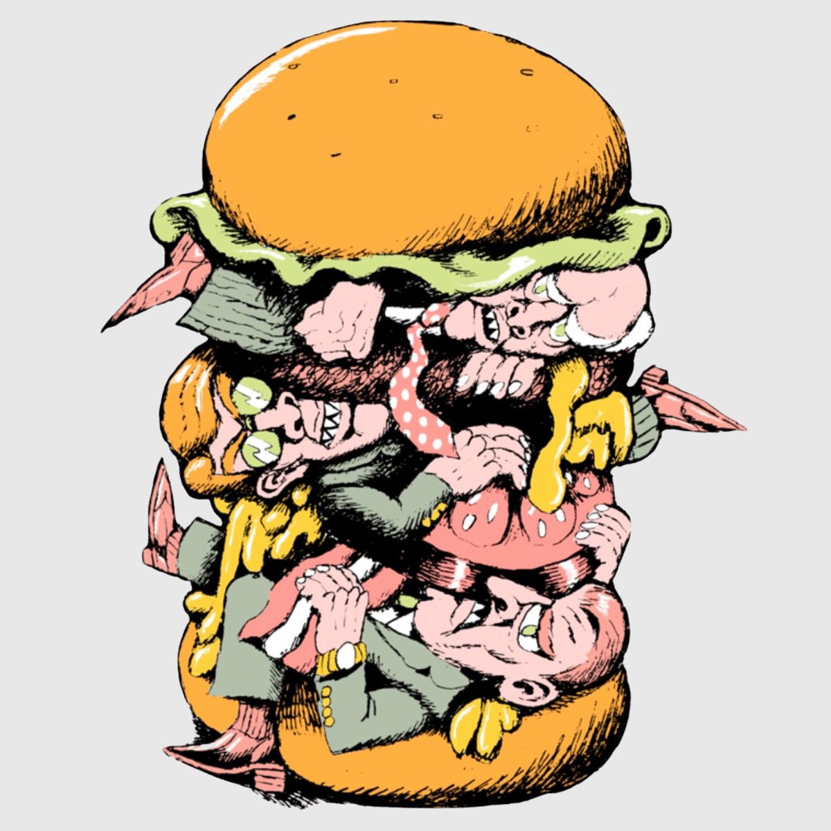 IpecacRec's tweet photo. The second single from Cor de Lux's upcoming album is out now! Check out the amazing animated video for “The Deli”, which shows the band’s take on our current political distaste that is in almost everyone’s mouth. 

Year Of The Horse is out on Sept 18th: https://t.co/juAcY8s5Wm https://t.co/ydpJ22YGsf