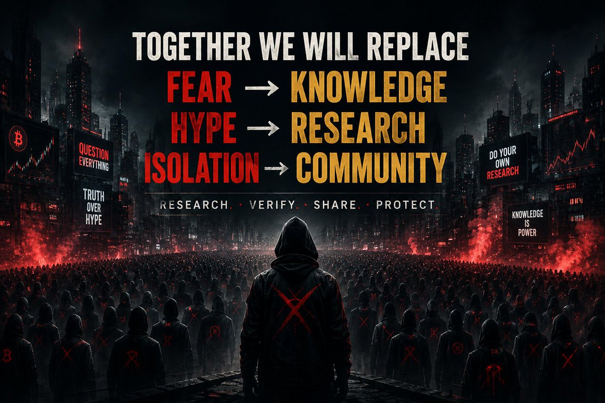 X_Alliance_X's tweet photo. Most people enter crypto chasing the next 100x.

The ones who last learn how to avoid the next rug.

Together we'll replace fear with knowledge.
Hype with research.
Isolation with community.

Something different is coming... be ready! https://t.co/KlkhlZNj3c