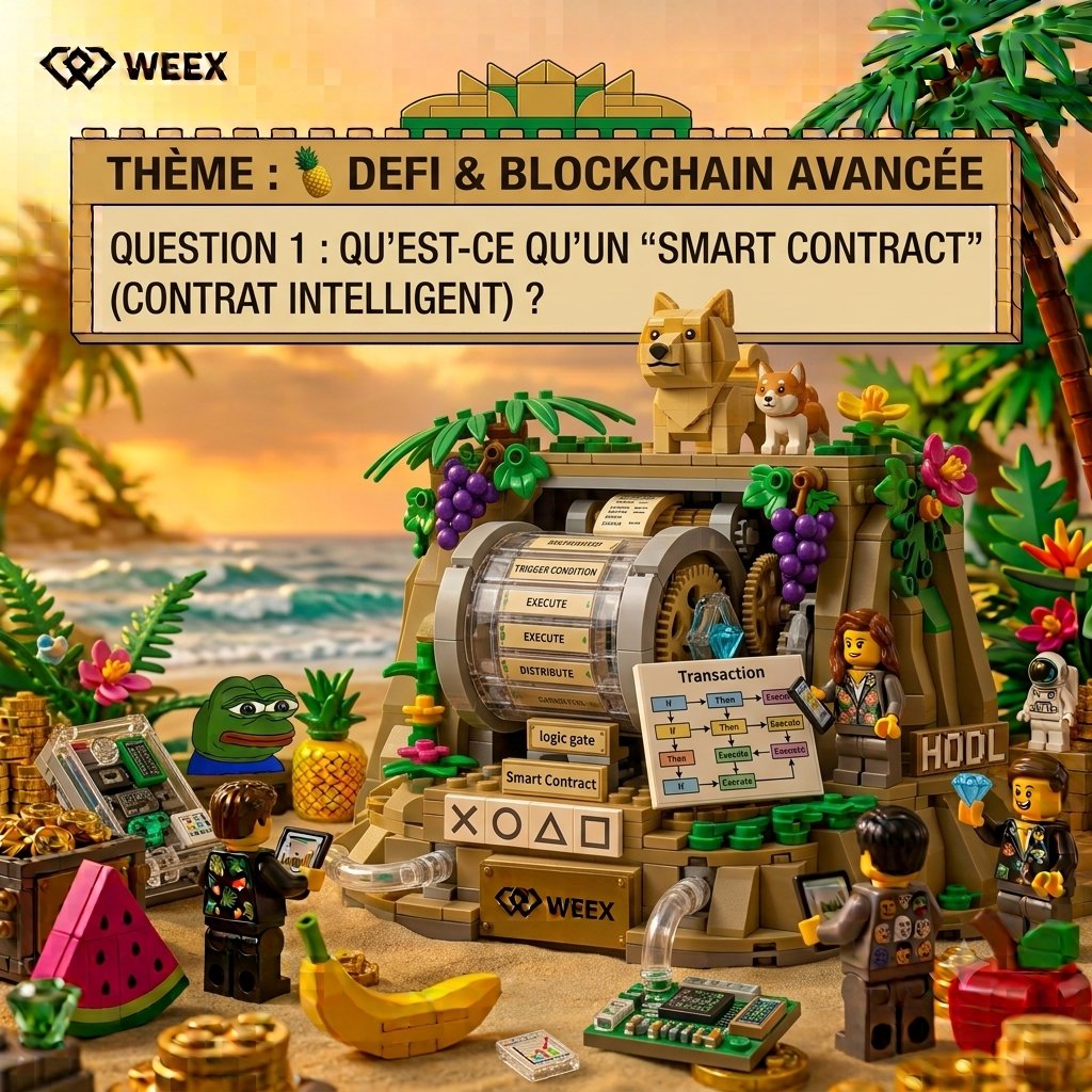 WEEX_French's tweet photo. 🍍 QUIZ JOUR 3 — DEFI & BLOCKCHAIN AVANCÉE 🍍

3 images, 3 questions, et cette fois on passe en mode expert 🧠⚡ DeFi, smart contracts, blockchain… t'es prêt(e) à assumer ton niveau ?

📝 Réponds en commentaire avec tes réponses

🎯 Pour participer :
1️⃣ Suis @WeexFrance
2️⃣ Like & RT ce tweet
3️⃣ Tague un pote trader qui doit absolument relever le défi 🔥
4️⃣ Réponds au quiz du jour !

✨ C'est parti ! 👇
#WeexTropicalTrade