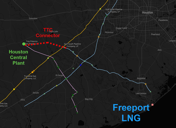 PipelineFlows's tweet photo. TTC Connector has received authorization to start construction on its 0.3-Bcf/d interstate line in Colorado and Wharton Counties, Texas, clearing the open-season condition FERC attached to the project's June 5 certificate. The company is now targeting a December 2, 2026 in-service date, a slip of roughly three months from the original September 1 goal.