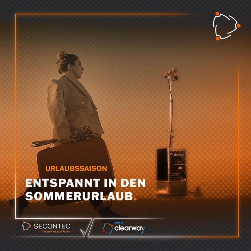 Secontec_de's tweet photo. Wenn die Koffer gepackt sind und das Werkstor schließt, verlagert sich der Stress für viele Unternehmer zu anderer Stelle: Wer passt auf den #Betrieb auf? 

#Secontec sorgt dafür, dass Sie den Strand ohne permanente Kontrollblicke aufs Smartphone genießen können. #Urlaub #Sommer https://t.co/IKZ0Cf7CC2