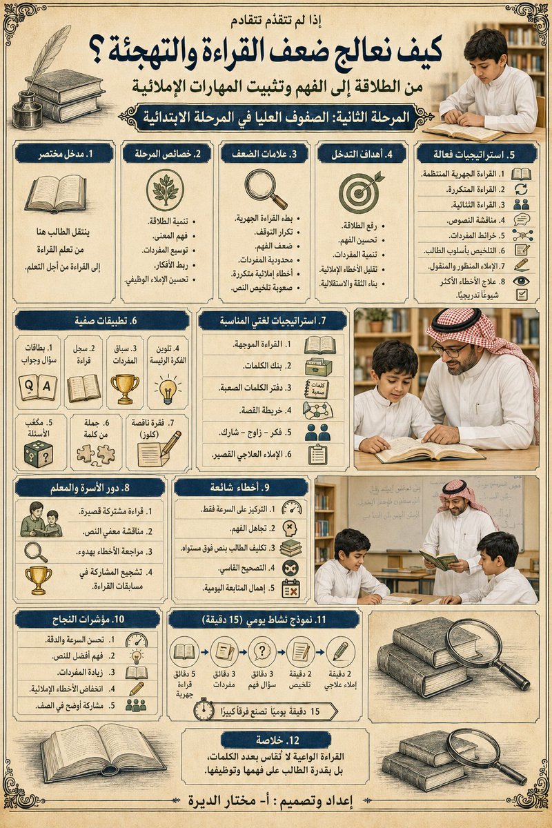 MukhtarDeira's tweet photo. كيف نعالج ضعف القراءة و التهجئة في كل مرحلة دراسية
 #تثقيف_مهني_تعليمي https://t.co/uPQEPewLu2