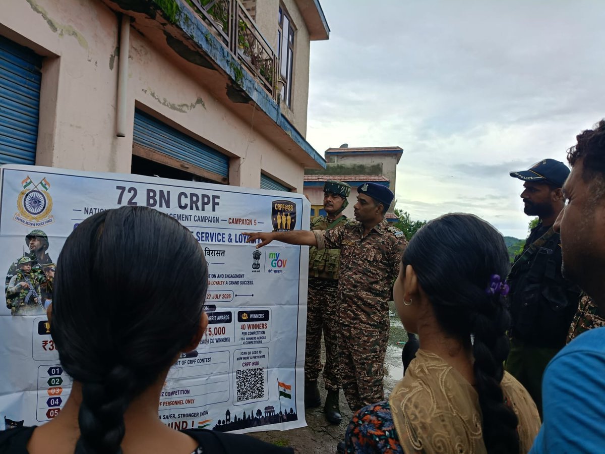 72Crpf's tweet photo. #CRPF88 A Legacy of Service &amp; Loyalty. 🇮🇳
@72BNCRPF continues to inspire the youth of Distt. Rajouri (J&amp;K) through meaningful engagement to participate in online events organised by @crpfindia   in the built-up to 88 raising day of the force. https://t.co/qb8ocJNP3O