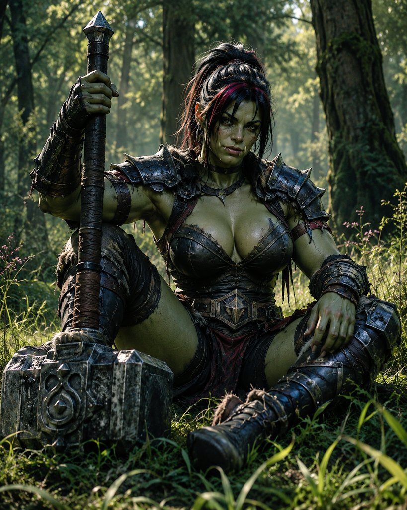 Aicreator17's tweet photo. 🔨 Designation No. 097 – Hammer Matriarch.
🛕 View all warriors — #OrcCreator #OneOfTheHundred 🛕
🔨 She does not swing her hammer in anger. She swings it to end battles.
Every strike shakes the earth beneath the feet of her enemies.
Shields splinter. Armor crumples. Even the bravest hesitate when they hear the thunder of her weapon.
She needs no speed.
She needs no second chance.
One blow breaks the gate.
One blow scatters the formation.
One blow decides the outcome.
The hammer is not merely forged from steel.
It carries the strength of every ancestor who fought before her.
The Horde marches with countless warriors.
She is the reason no wall stands in their way.