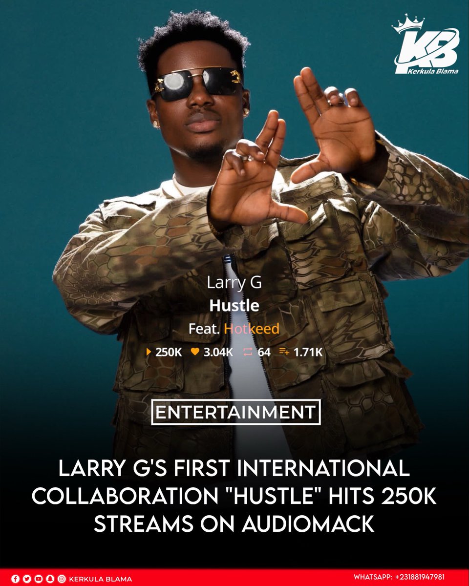 aketella's tweet photo. Larry G and Nigerian singer Hotkeed’s collaboration “Hustle” has surpassed 250,000 streams on Audiomack.

The song, released on June 26, is Larry G’s first international collaboration and continues to gain strong support from listeners.

#KingMaker https://t.co/cWTmgay5lC