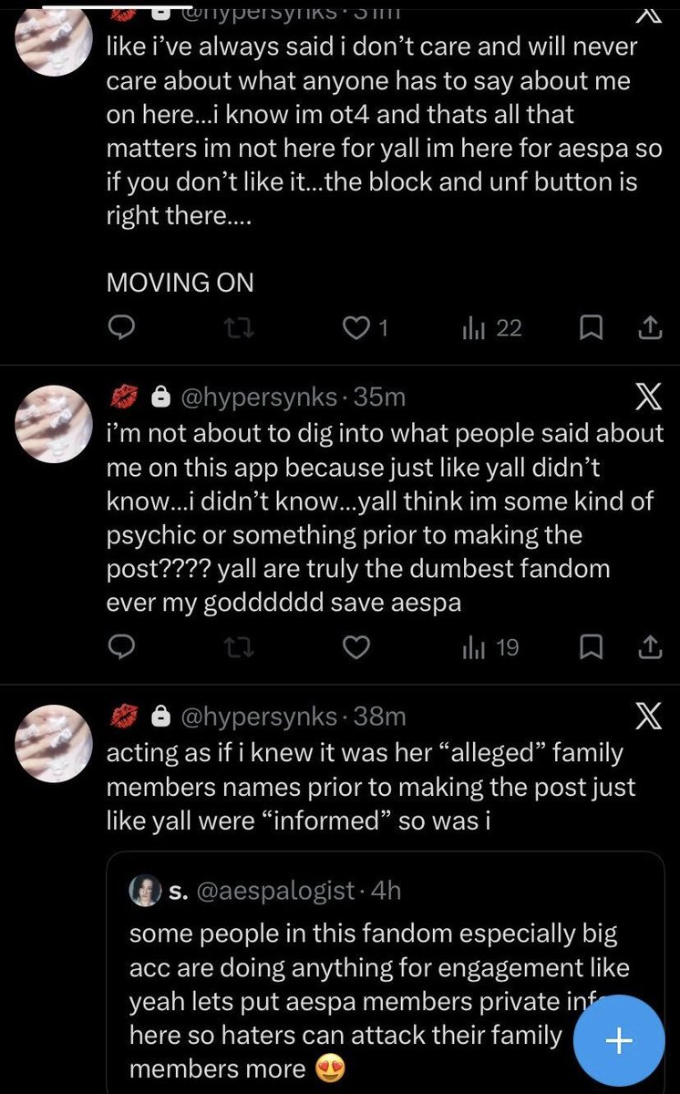 aespalogist's tweet photo. @.wntrult shared private info about Karina’s family and refused to acknowledge or apologize for their mistake, as seen by the tweets on his private account. you let the dislike for a sf outweigh your concern for the idol you're supposedly updating about and that's very telling... https://t.co/qlQvJOX67Q